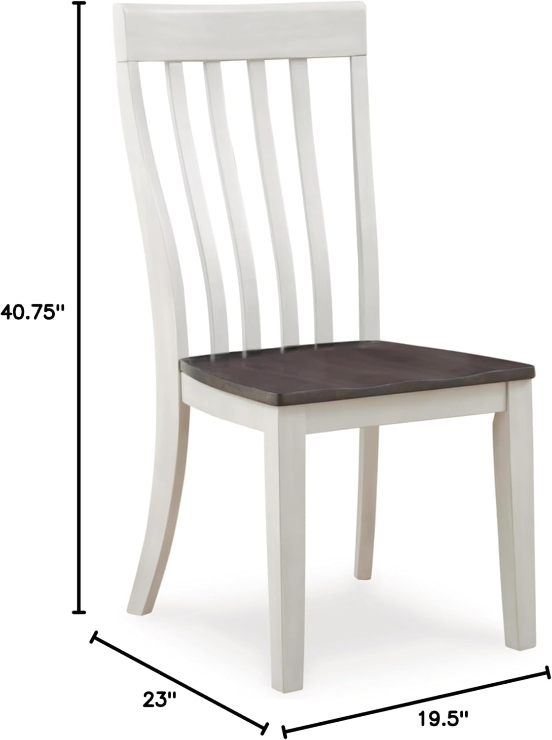 Armless Dining Chairs Contoured Seating White Gray-2