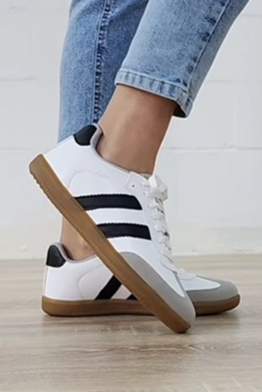 Willa Stripe Lace-up Flat Sneakers