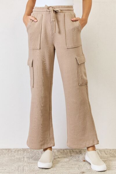 RISEN High Waist Cargo Wide Leg Pants-0