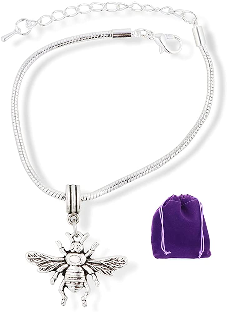 Fly Large Insect Snake Chain Charm Bracelet-0