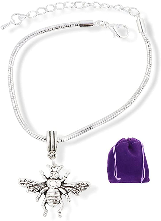 Fly Large Insect Snake Chain Charm Bracelet-0
