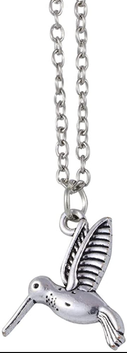 Emerald Park Jewelry Hummingbird Silver Colored Charm Chain Necklace-0