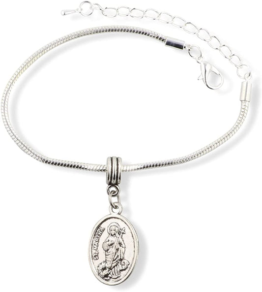 Saint Martha Bracelet | Snake Chain Charm Bracelet-0