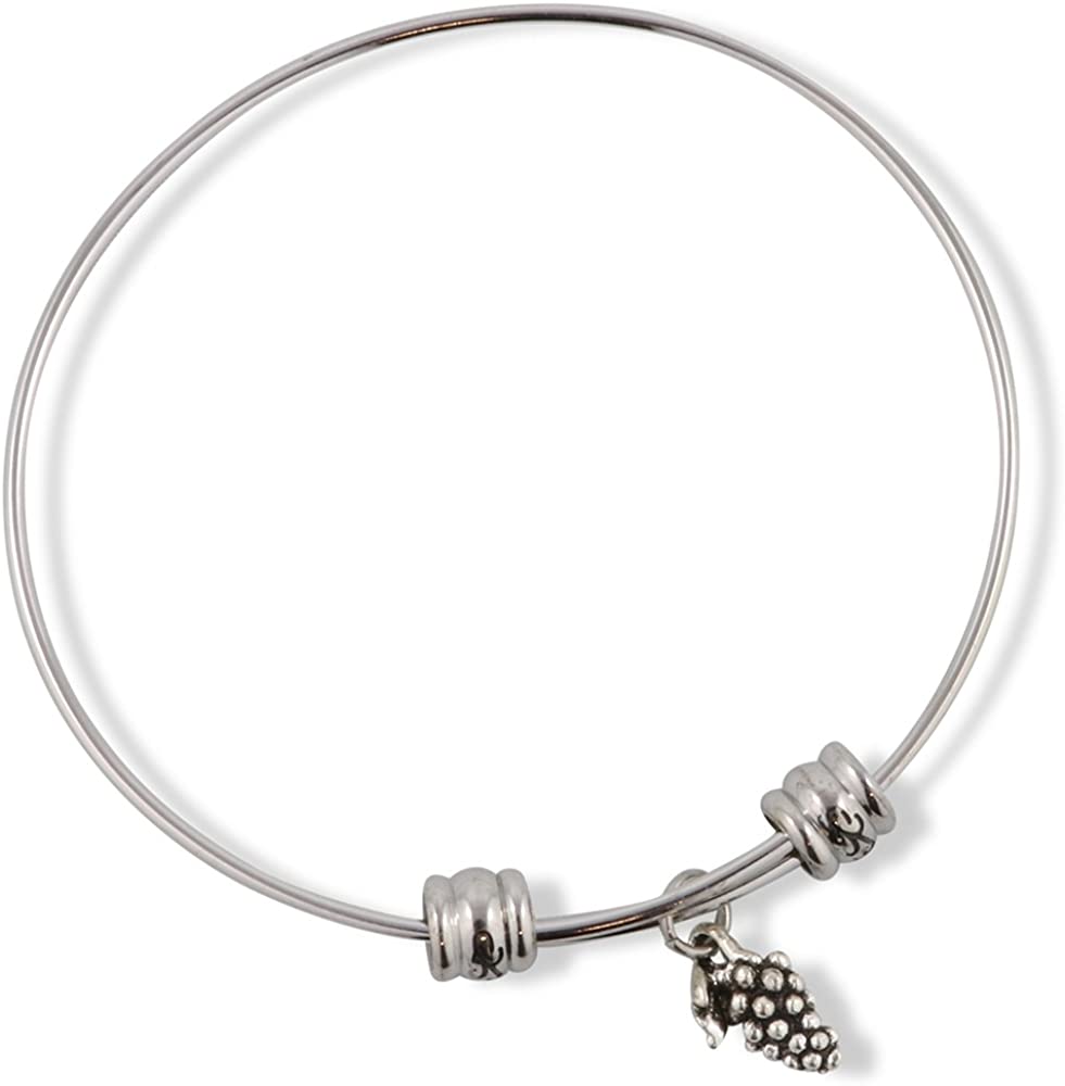 Emerald Park Jewelry Grape Vine Bunch of Grapes Fancy Charm Bangle-0