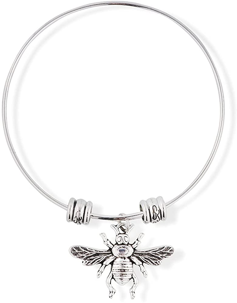 Fly Insect Large Fancy Charm Bangle-0