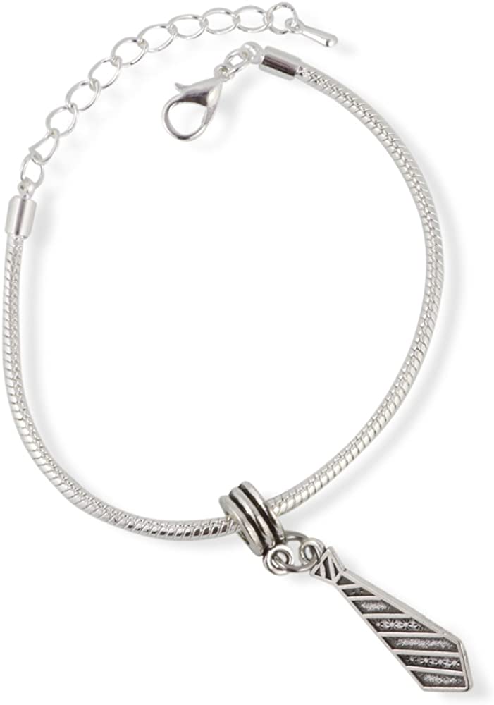 Emerald Park Jewelry Neck Tie Snake Chain Charm Bracelet-0