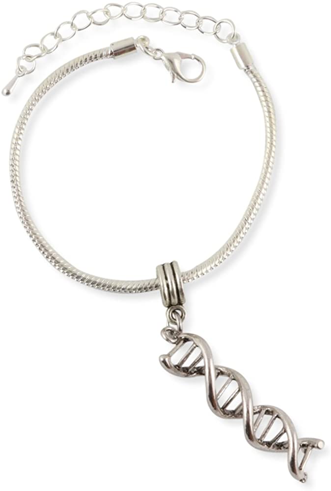 DNA Snake Chain Charm Bracelet-0