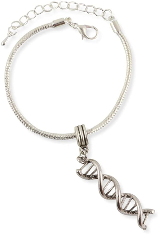 DNA Snake Chain Charm Bracelet-0
