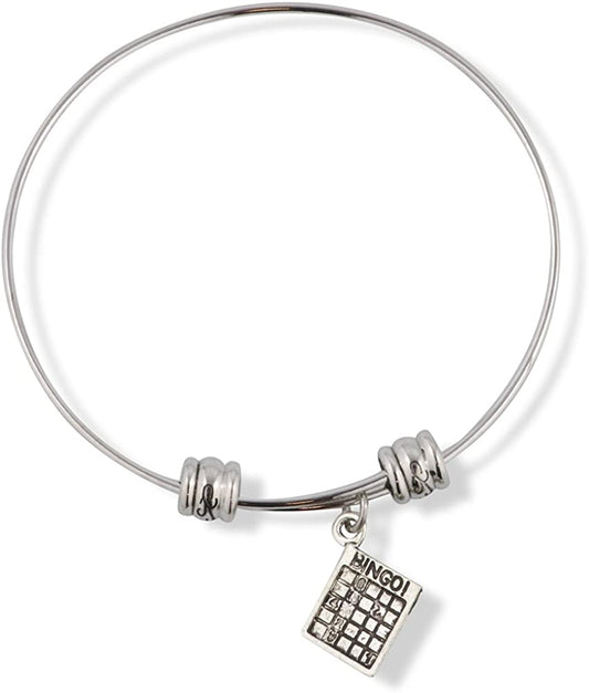 Emerald Park Jewelry Bingo Playing Card Fancy Charm Bangle-0