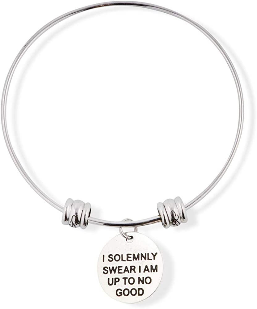I Solemnly Swear I am Up To No Good Fancy Charm Bangle Bracelet Jewelry-0
