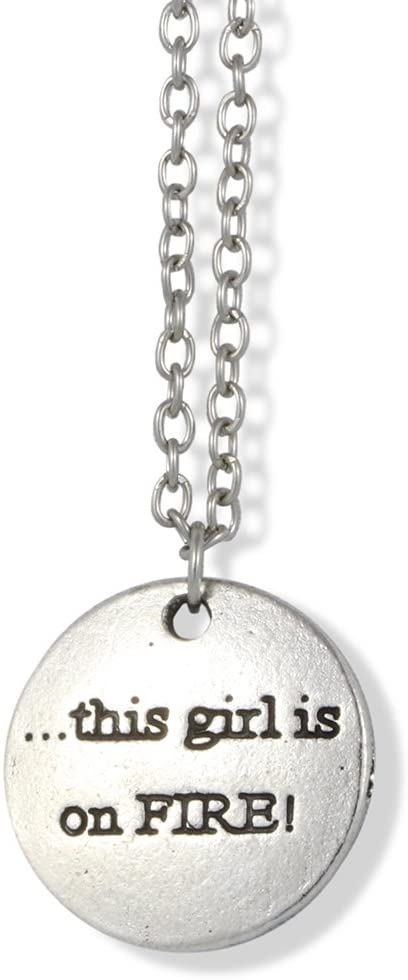 EPJ This Girl is on Fire on Silver Chain Necklace-0