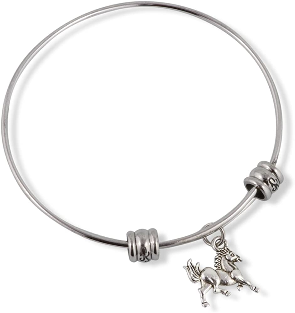 Emerald Park Jewelry Small Running Galloping Horse Fancy Bangle-0