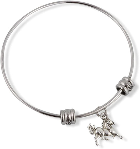 Emerald Park Jewelry Small Running Galloping Horse Fancy Bangle-0
