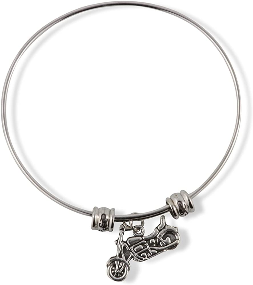 Emerald Park Jewelry Motorcycle Bracelet | Motorbike Fancy Charm Bangle-0