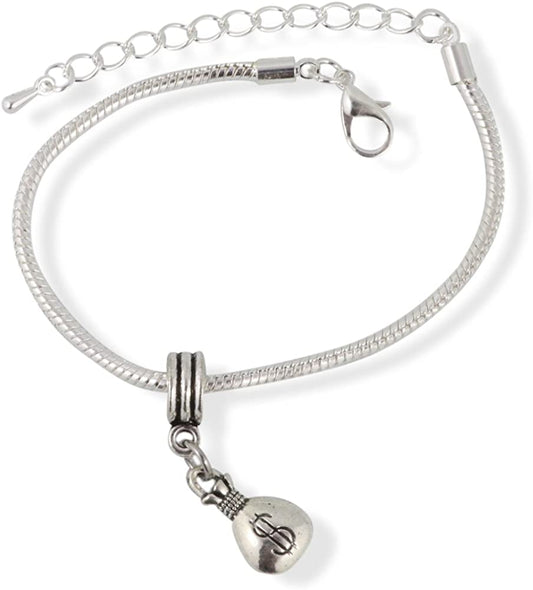 Bag of Money - Money Bag Snake Chain Charm Bracelet-0