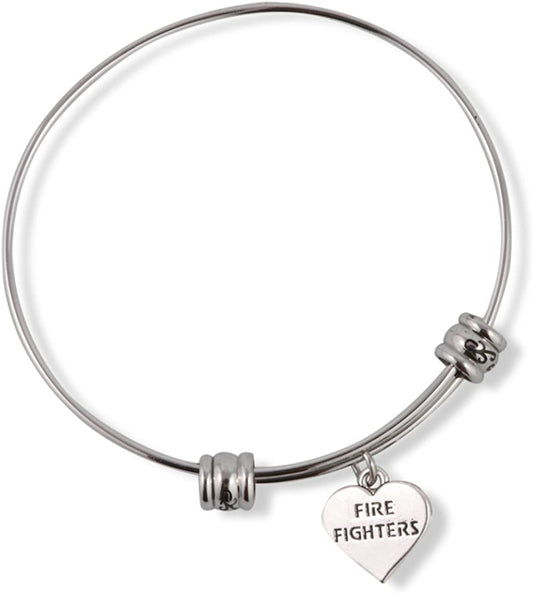 Fire Fighters on a Heart Fancy Bangle-0