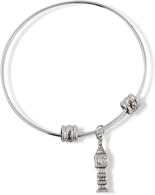 Emerald Park Jewelry Clock Tower Big Ben Fancy Charm Bangle-0