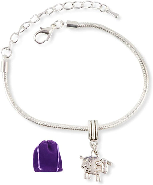 Sheep Bracelet | Animal Bracelets and Sheep Gifts for Sheep Lovers Snake Chain Charm Bracelet-0