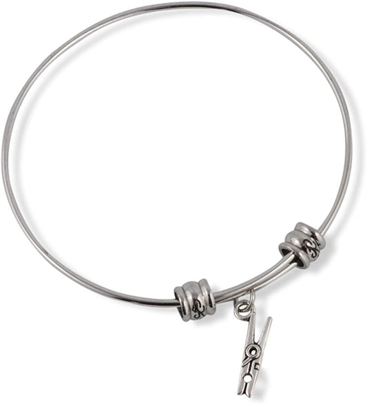 Clothing Bracelet | Clothes Pin Fancy Charm Bangle-0