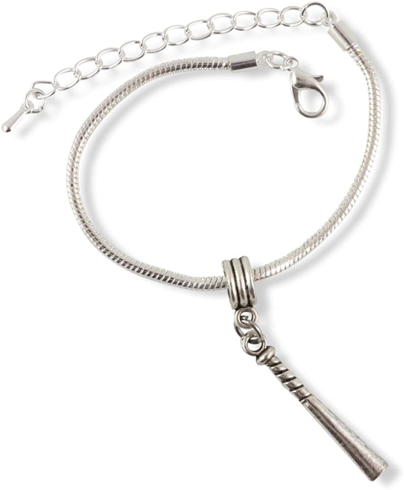 Emerald Park Jewelry Baseball Bat Snake Chain Charm Bracelet-0
