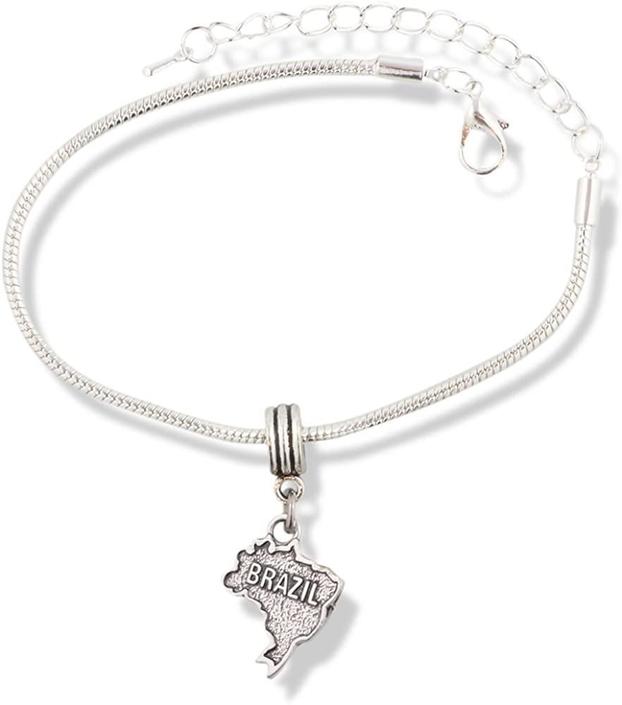 EPJ Brazil Bracelet | Stainless Steel Snake Chain Charm Bracelet-0