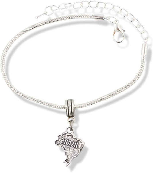 EPJ Brazil Bracelet | Stainless Steel Snake Chain Charm Bracelet-0