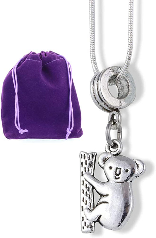 Koala Bear Necklace | Pendant Gift Koalas for Women Men Australian Souvenir and Accessories Cute Koala in a Tree Gifts-0