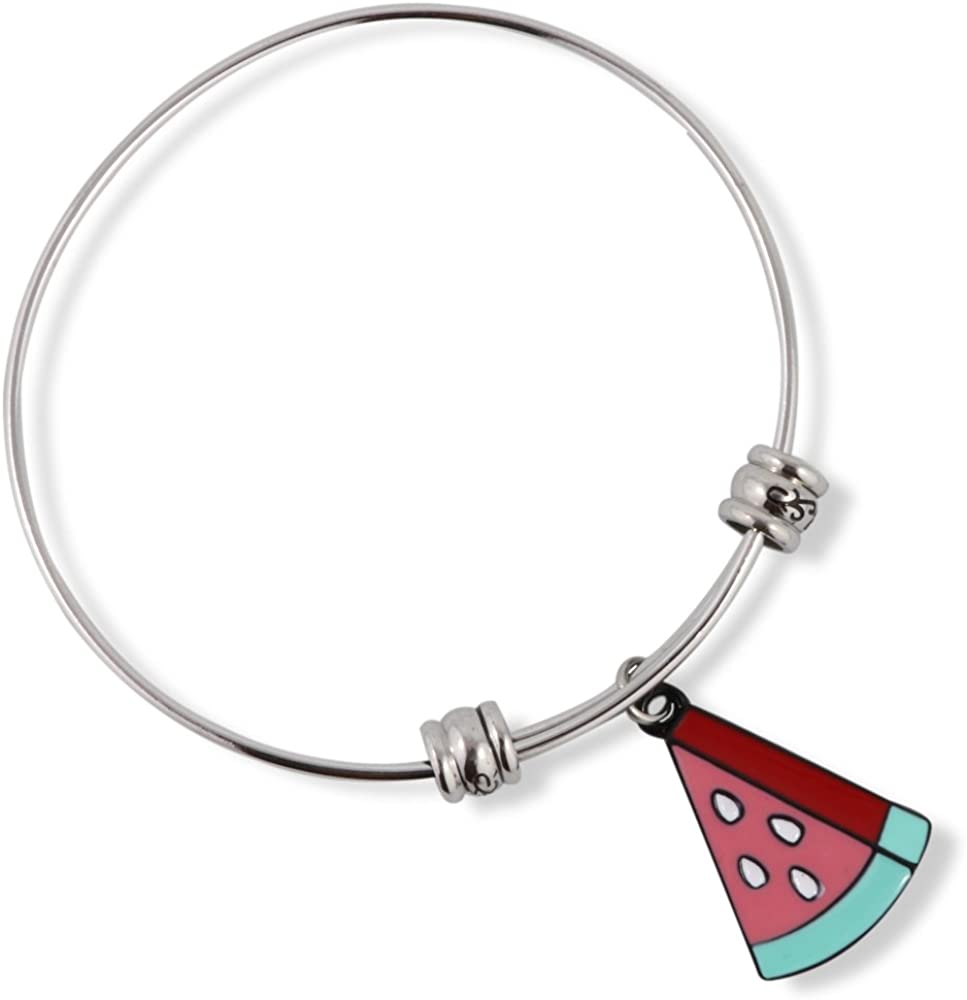 Watermelon Bracelet | Enamel on Metal Charm Fancy Bangle-0