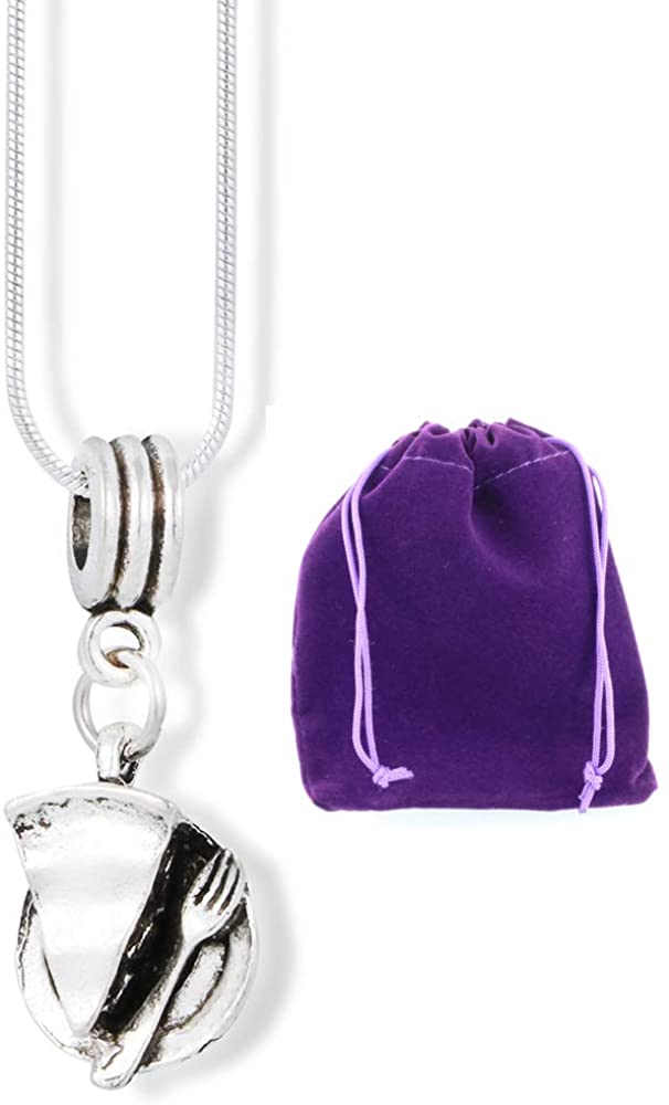 Baking Gifts | Pie Baking Gifts for Women Who Love To Bake Pie Necklace Cooking Gifts with Food Charms of a Slice Of Pie and a Fork Jewelry for Women A Gift Womens Necklace or Necklaces for Men-0