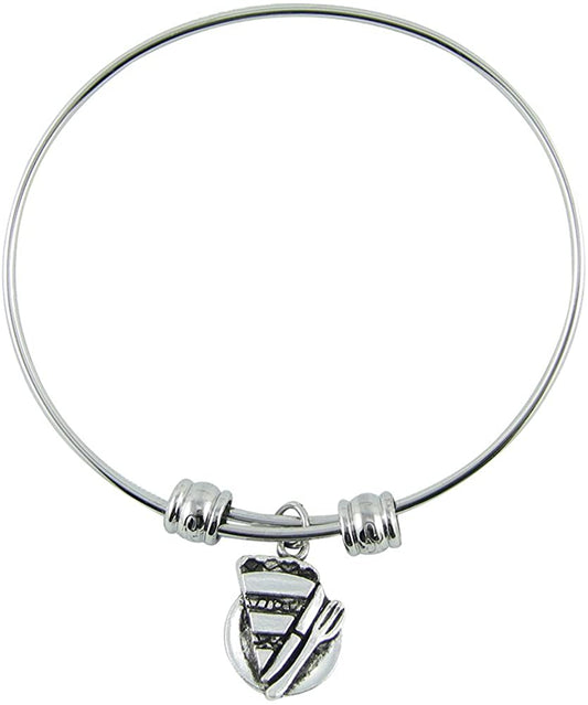Slice of Pie Bracelet | Pie Charm Bangle-0