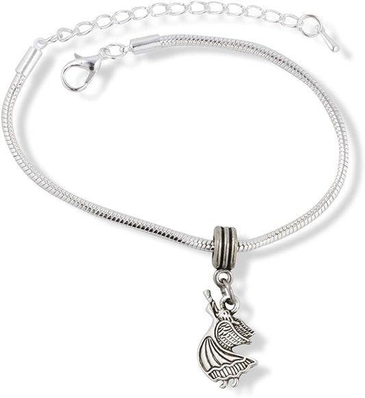 Angel with Horn Instrument Snake Chain Charm Bracelet-0