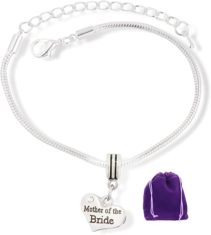 Mother of the Bride Snake Chain Charm Bracelet-0
