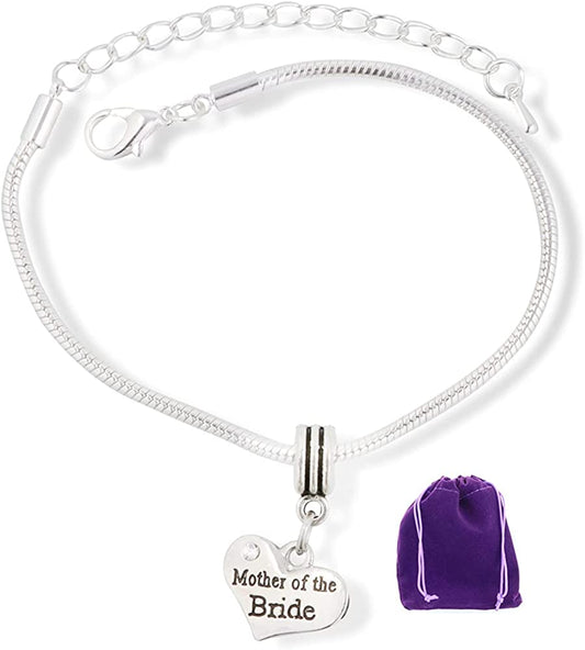 Mother of the Bride Snake Chain Charm Bracelet-0