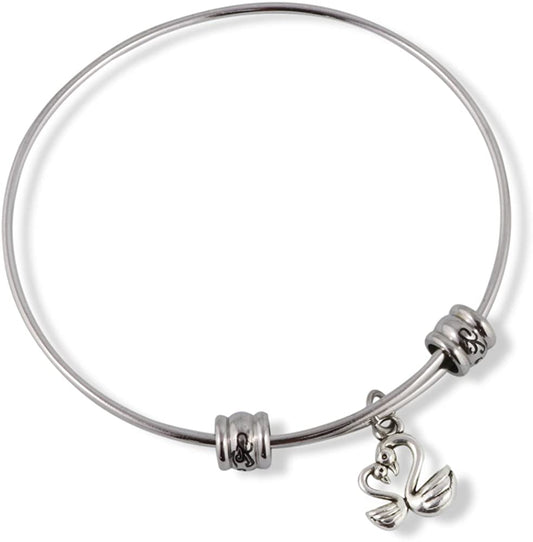 Emerald Park Jewelry Swans Two (Big and Small) Fancy Bangle-0