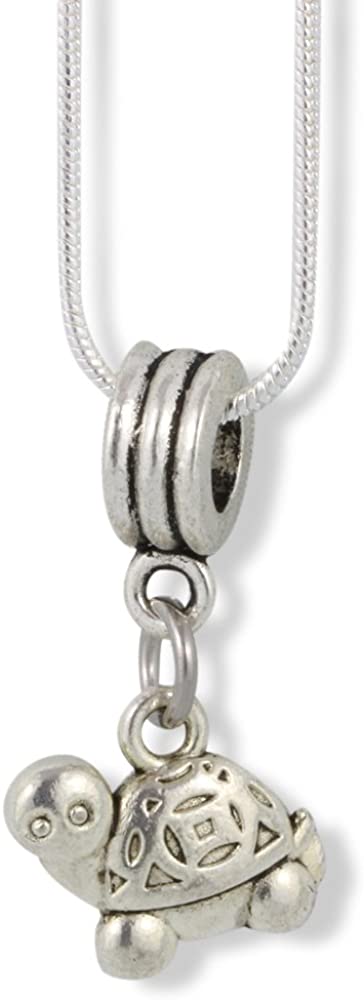 Emerald Park Jewelry Turtle (Cartoonish Looking at You) Charm Snake Chain Necklace-0