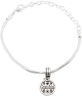 Gifts for Grandma | Grandmother Gifts from Granddaughter or Grandson Stainless Steel Snake Chain Charm Bracelet for Grandmother as Grandma Jewelry She Will Cherish Forever-0