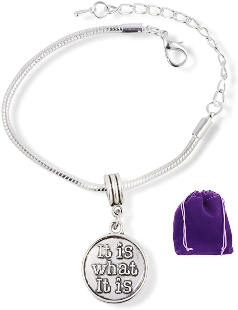 It Is What It Is Bracelet | Snake Chain Charm Bracelet-0