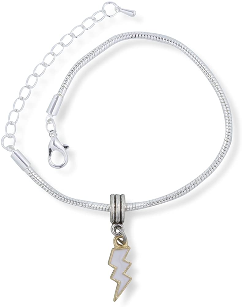 Emerald Park Jewelry Lightning Bolt Bracelet | Stainless Steel Snake Chain Charm Bracelet-0