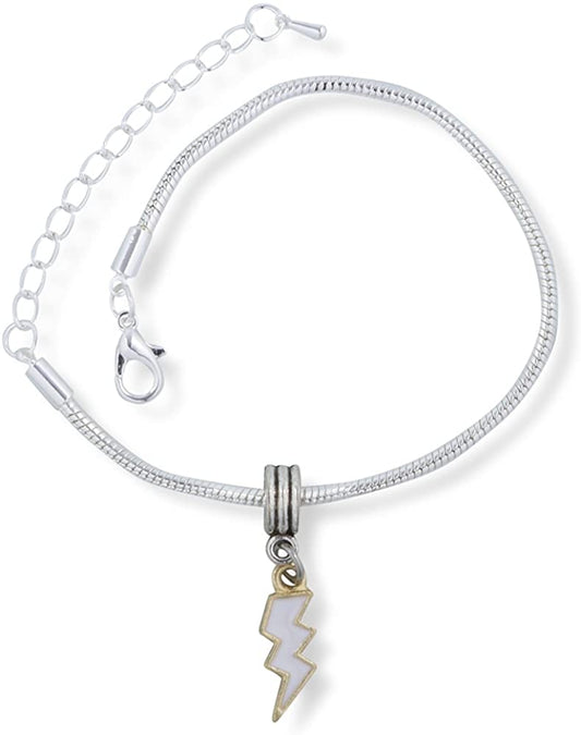 Emerald Park Jewelry Lightning Bolt Bracelet | Stainless Steel Snake Chain Charm Bracelet-0