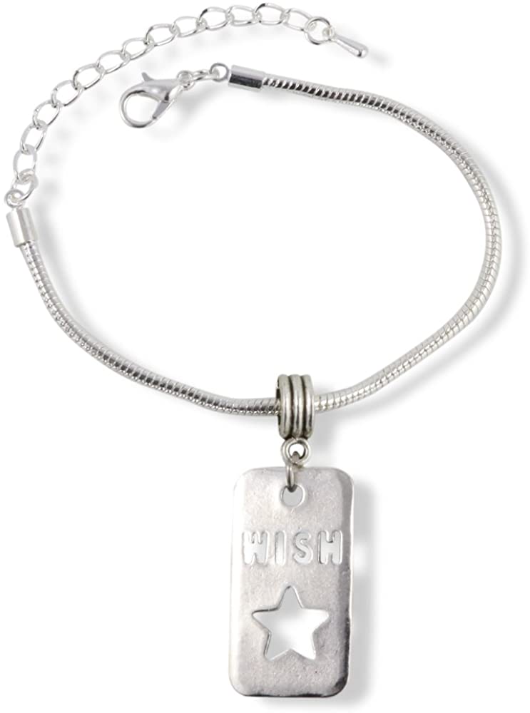 Emerald Park Jewelry Wish Text Snake Chain Charm Bracelet-0