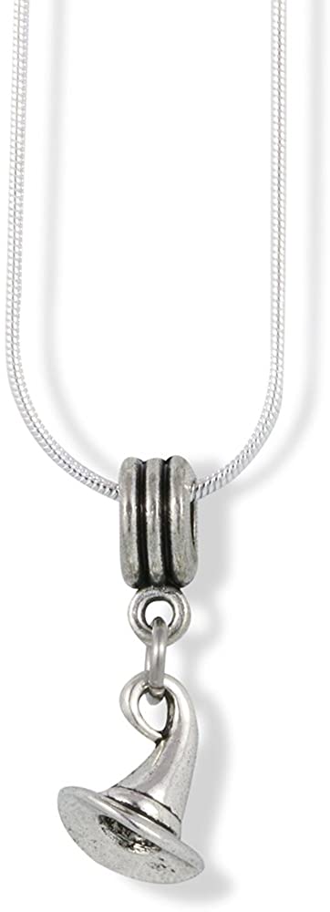 Witch Necklace | Witch Hat Charm Snake Chain Necklace-0