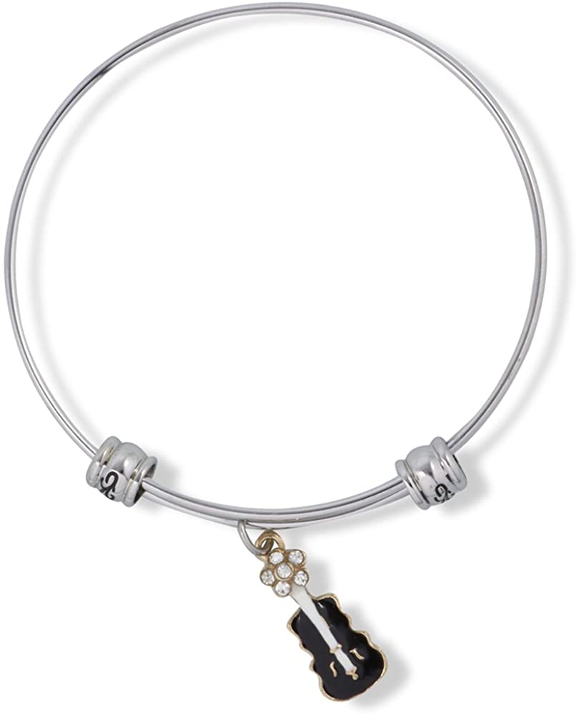 Emerald Park Jewelry Bass Cello Musical Instrument Fancy Charm Bangle-0