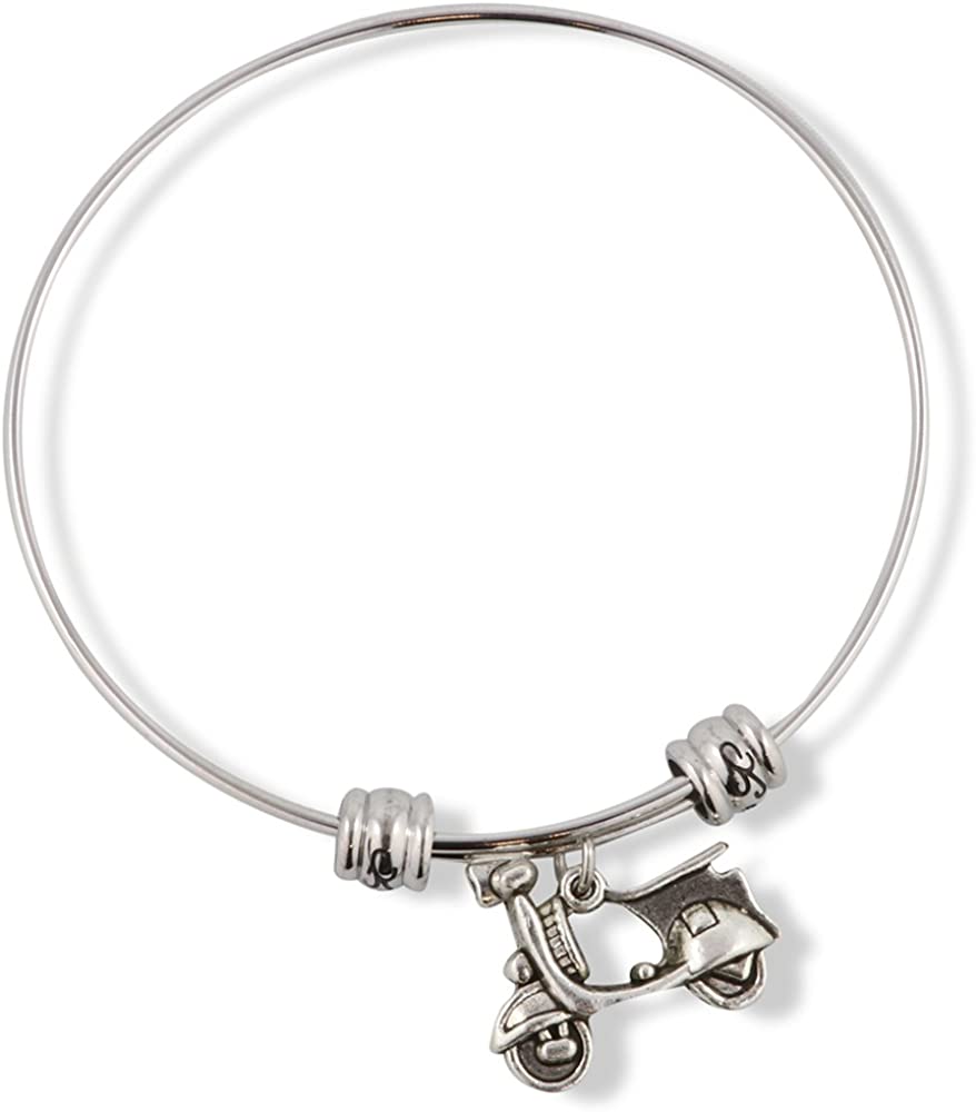 Emerald Park Jewelry Vespa Scooter Bike Fancy Charm Bangle-0