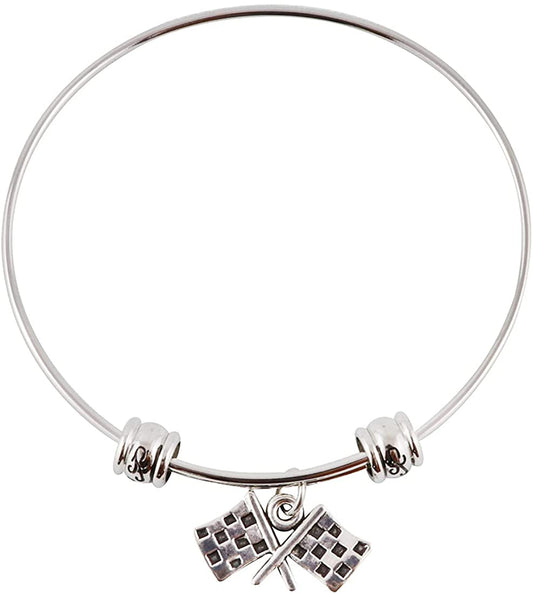 Checkered Racing Flags Fancy Bangle-0