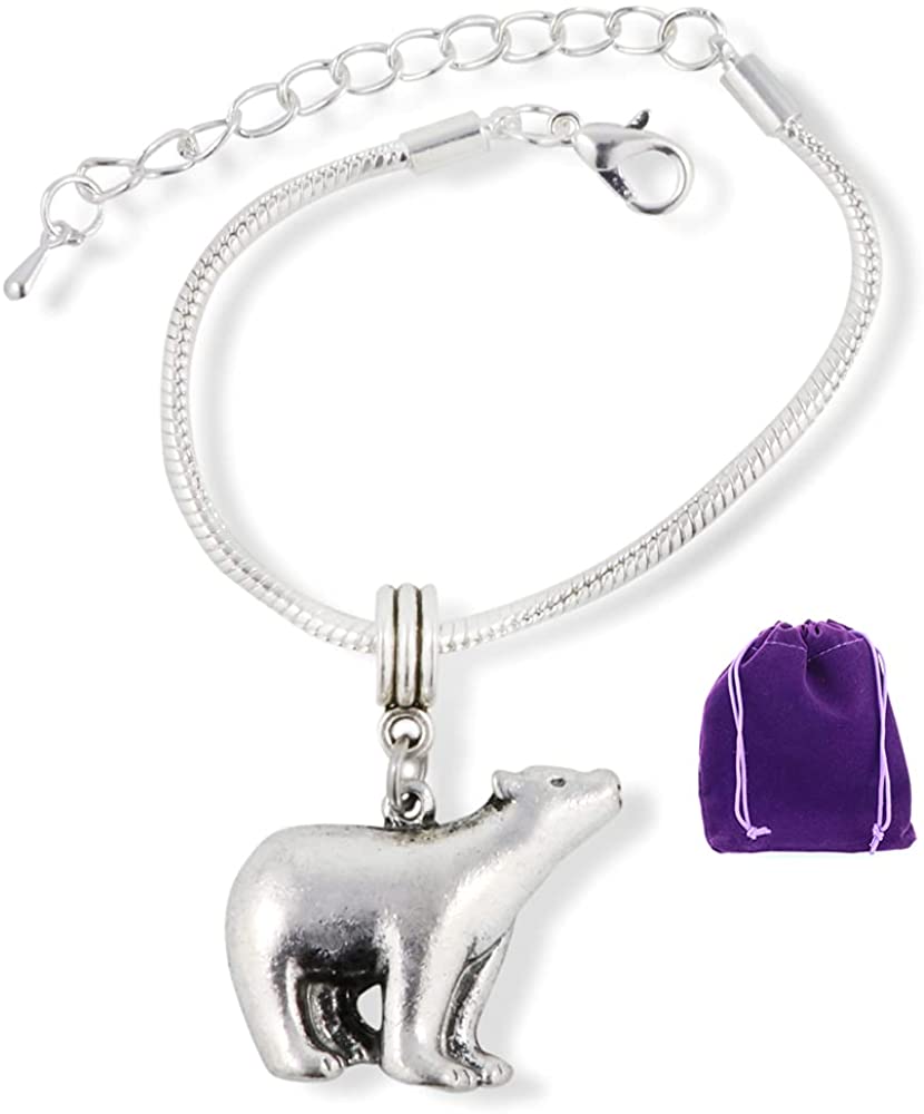 Polar Bear Bracelet | Mama Bear Polar Bracelet for those that Love Polar Bear Gifts and Polar Bear Jewelry with a Polar Bear Charms that can be used on a necklace as a Polar Bear Necklace Pendant-0