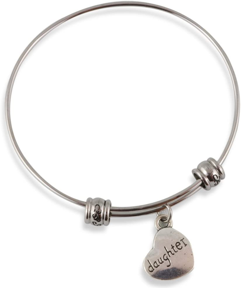 Emerald Park Jewelry Daughter on a Heart Fancy Bangle-0