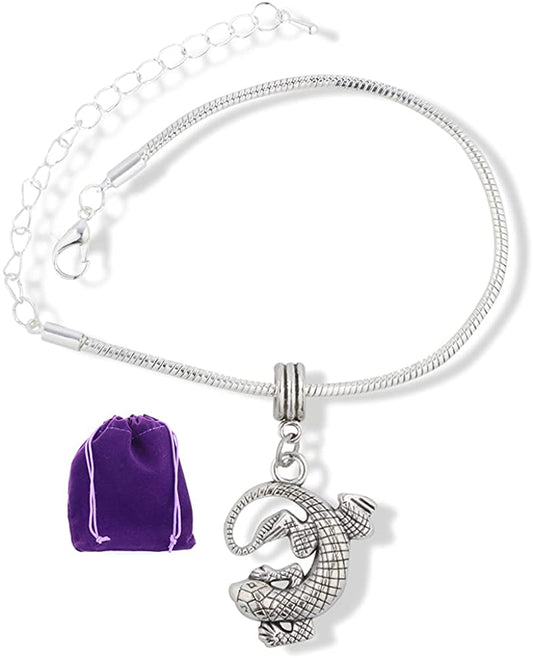 EPJ Lizard Bracelet | Hanging by Tail Stainless Steel Snake Chain Charm Bracelet-0