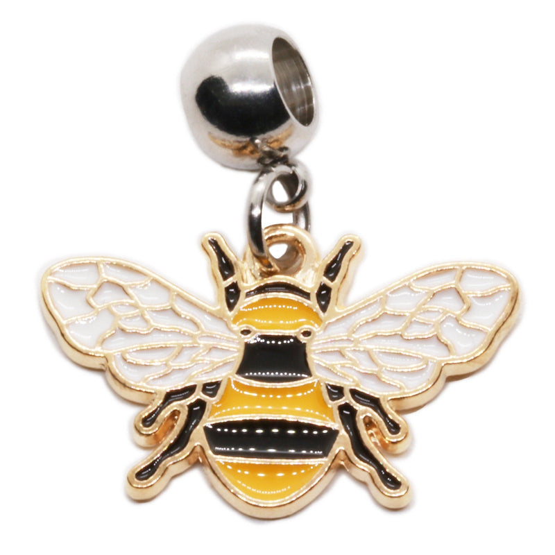 Bee Charms - Bee Decor Stainless Steel Connector with Metal Alloy Charm for Elegant Bumblebee Decorations and Bumblebee Decor-0