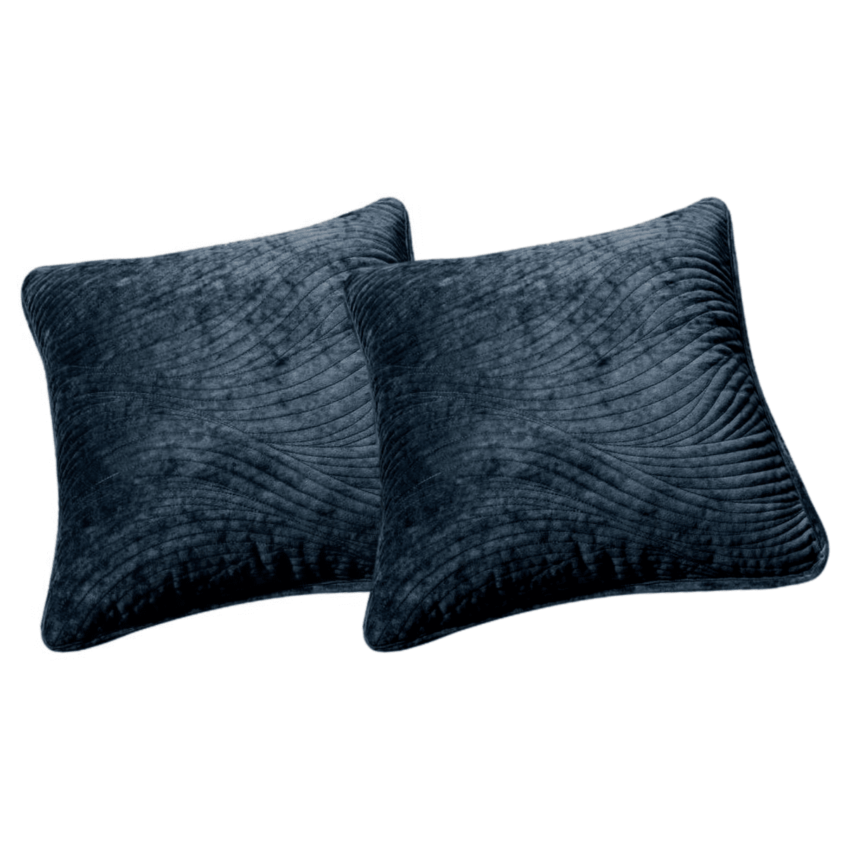 Tache Velvet Dreams Navy Blue Plush Waves Cushion Covers / Euro Sham (JHW-852BL)-5