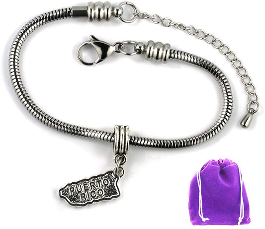 Puerto Rico Bracelet | Stainless Steel Snake Chain Bracelet-0